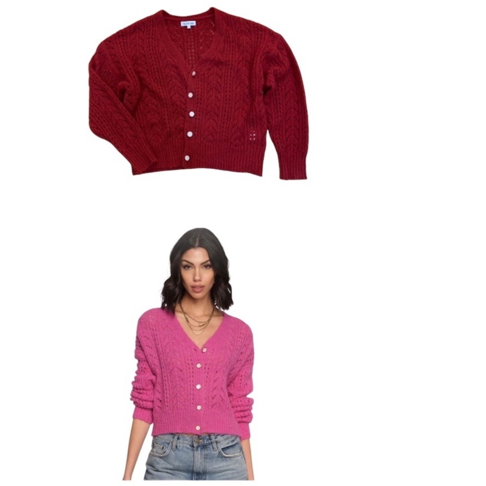 Heartloom Red Burgundy Cardigan Sweater‎ women’s size large L